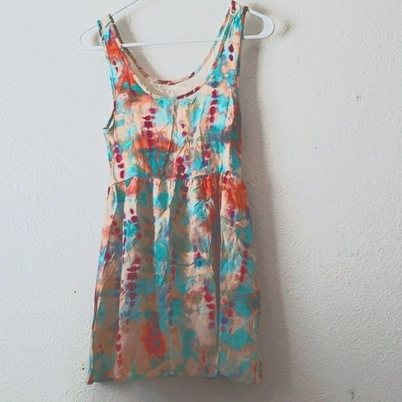 Full Tilt Tie-Dyed Dress with Lace Back Size Small - Picture 1 of 4